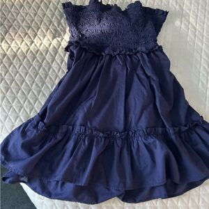 🛍️ Venus Elegant Navy Ruffled Dress